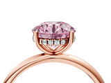 Rose gold Fancy Pink Round  Cut Solitaire Engagement Ring with Four-Prong Setting and Classic Band_4
