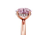 Rose gold Fancy Pink Round  Cut Solitaire Engagement Ring with Four-Prong Setting and Classic Band_5
