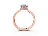 Rose gold Fancy Pink Round  Cut Solitaire Engagement Ring with Four-Prong Setting on a Classic Band_3