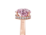 Rose gold Fancy Pink Round  Cut Solitaire Engagement Ring with Four-Prong Setting on a Classic Band_5
