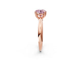Rose gold Fancy Pink Round  Cut Solitaire Engagement Ring with Tapered Band and Four-Prong Setting 2