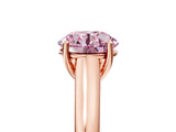 Rose gold Fancy Pink Round Cut Solitaire Engagement Ring with Tapered Band and Four-Prong Setting_8