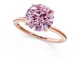 Rose gold Fancy Pink Round  Cut Solitaire Engagement Ring with Thin Band and Four-Prong Setting_4