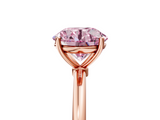 Rose gold Fancy Pink Round  Cut Solitaire Engagement Ring with Thin Band and Four-Prong Setting_8