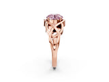 Rose gold Fancy Pink Round Cut Solitaire Intertwined Band Prong Setting Ring_2