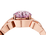 Rose gold Fancy Pink Round Cut Solitaire Intertwined Band Prong Setting Ring_4