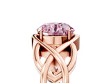 Rose gold Fancy Pink Round Cut Solitaire Intertwined Band Prong Setting Ring_5