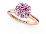 Rose gold Fancy Pink Round  Cut Solitaire Ring with Cathedral Band and Four-Prong Setting_1