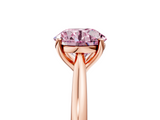 Rose gold Fancy Pink Round  Cut Solitaire Ring with Cathedral Band and Four-Prong Setting_5