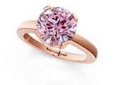 Rose gold Fancy Pink Round  Cut Solitaire Ring with Four-Prong Setting and Classic Band_1