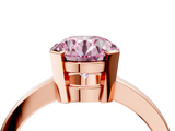 Rose gold Fancy Pink Round  Cut Solitaire Ring with Four-Prong Setting and Classic Band_4