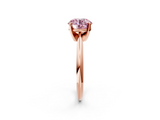 Rose gold Fancy Pink Round  Cut Solitaire Ring with Four-Prong Setting on a Classic Band_2