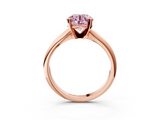 Rose gold Fancy Pink Round  Cut Solitaire Ring with Four-Prong Setting on a Classic Band_3