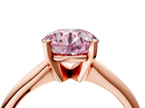 Rose gold Fancy Pink Round  Cut Solitaire Ring with Four-Prong Setting on a Classic Band_4