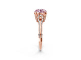 Rose gold Fancy Pink Round Cut Solitaire Split Shank Pave Diamond Engagement Ring with Four-Prong Setting_2