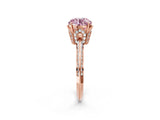 Rose gold Fancy Pink Round Cut Solitaire Split Shank Pave Diamond Engagement Ring with Four-Prong Setting_26