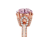 Rose gold Fancy Pink Round Cut Solitaire Split Shank Pave Diamond Engagement Ring with Four-Prong Setting_5