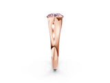 Rose gold Fancy Pink Round Cut Solitaire Tension Set Diamond Ring with Split Shank Band_2