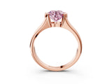 Rose gold Fancy Pink Round Cut Solitaire Tension Set Diamond Ring with Split Shank Band_3