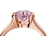 Rose gold Fancy Pink Round Cut Solitaire Tension Set Diamond Ring with Split Shank Band_4