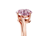 Rose gold Fancy Pink Round  Cut Solitaire Twist Band Ring with Four-Prong Setting_5