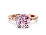 Rose gold Fancy Pink Round  Cut Solitaire Twisted Band with Four-Prong Setting_29