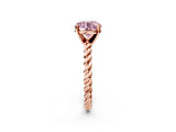 Rose gold Fancy Pink Round  Cut Solitaire Twisted Band with Four-Prong Setting_31