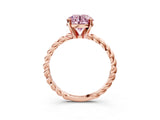 Rose gold Fancy Pink Round  Cut Solitaire Twisted Band with Four-Prong Setting_32