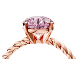Rose gold Fancy Pink Round  Cut Solitaire Twisted Band with Four-Prong Setting_33
