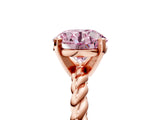 Rose gold Fancy Pink Round  Cut Solitaire Twisted Band with Four-Prong Setting_34