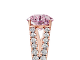Rose gold Fancy Pink Round  Cut Split Shank Pave Diamond Engagement Ring with Four-Prong Setting_5
