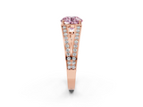 Rose gold Fancy Pink Round  Cut Split Shank Pave Diamond Ring with Four-Prong Setting_2