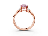 Rose gold Fancy Pink Round  Cut Three-Stone Channel Set Ring with Bar Prongs_3