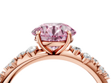 Rose gold Fancy Pink Round  Diamond Cluster Prong-Set Solitaire Ring_4