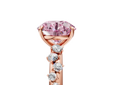 Rose gold Fancy Pink Round  Diamond Cluster Prong-Set Solitaire Ring_5