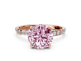 Rose gold Fancy Pink Round  Diamond Pavé Band with Six-Prong Setting_27