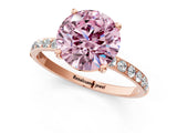 Rose gold Fancy Pink Round  Diamond Pavé Band with Six-Prong Setting_28