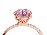 Rose gold Fancy Pink Round  Diamond Pavé Band with Six-Prong Setting_31