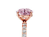 Rose gold Fancy Pink Round  Diamond Pavé Band with Six-Prong Setting_32