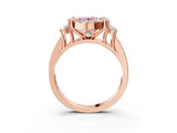 Rose gold Fancy Pink Round  Halo Diamond Engagement Ring with Split Shank and Four-Prong Setting_26
