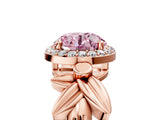 Rose gold Fancy Pink Round  Halo Diamond Floral Band with Four-Prong Setting_40