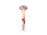 Rose gold Fancy Pink Round  Halo Diamond Ring with Cathedral Band and Four-Prong Setting_32