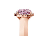 Rose gold Fancy Pink Round  Halo Diamond Ring with Cathedral Band and Four-Prong Setting_35