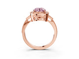 Rose gold Fancy Pink Round  Halo Round Diamond Milgrain Pave Engagement Ring_6