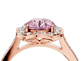 Rose gold Fancy Pink Round  Halo Round Diamond Pave Band with Four-Prong Setting_42