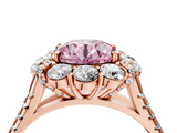 Rose gold Fancy Pink Round  Halo Split Shank Diamond Engagement Ring with Pave Band and Four-Prong Setting_4
