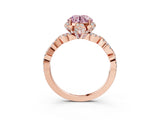 Rose gold Fancy Pink Round  Halo Twist Band Solitaire Ring with Six-Prong Setting_6