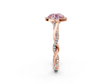 Rose gold Fancy Pink Round  Halo Twist Band Solitaire Ring_2