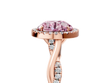 Rose gold Fancy Pink Round  Halo Twist Band Solitaire Ring_5