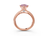 Rose gold Fancy Pink Round  Solitaire Beaded Band Six-Prong Setting_3